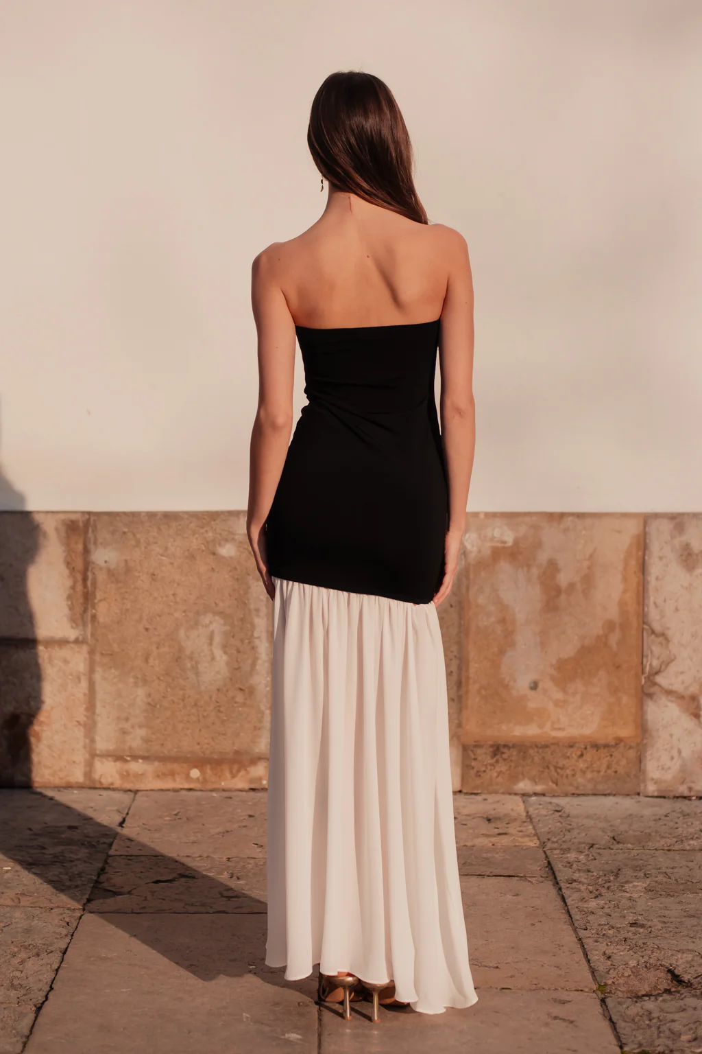 Robe Angie bi-matières noir - Image 3