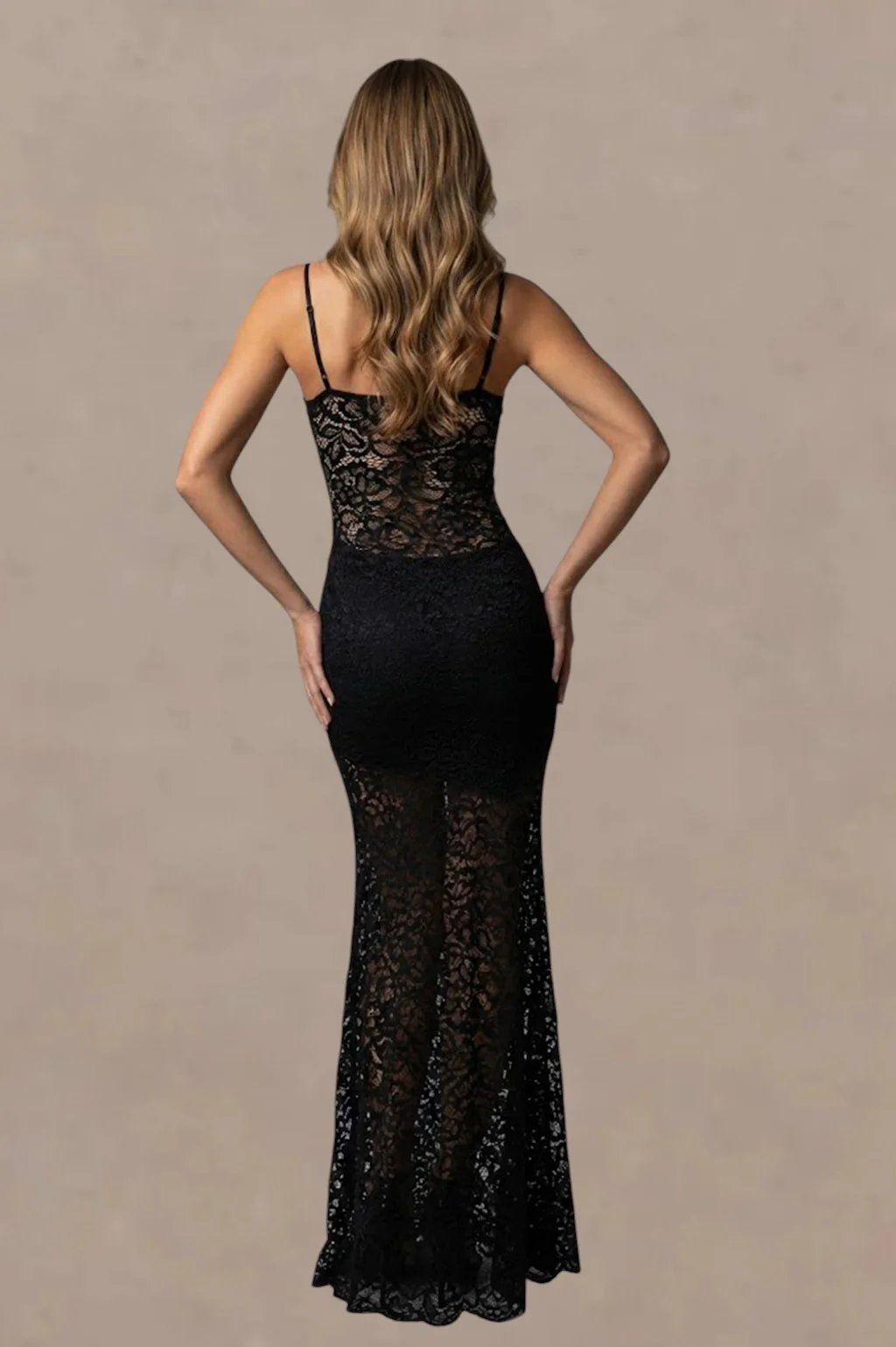 Robe dentelle Bella noir - Image 4