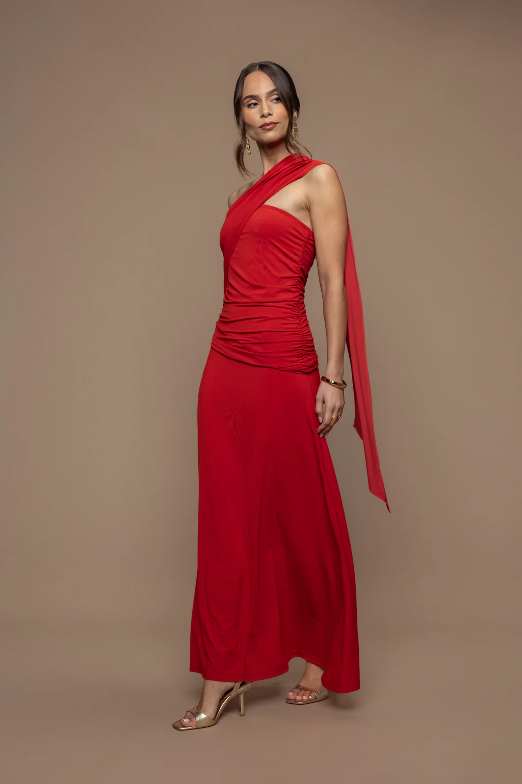 Robe écharpe Fatale rouge brique - Image 3