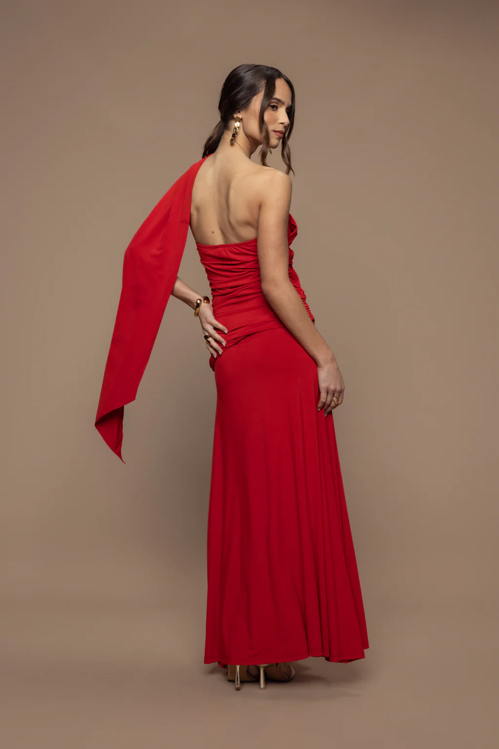 Robe écharpe Fatale rouge brique - Image 5